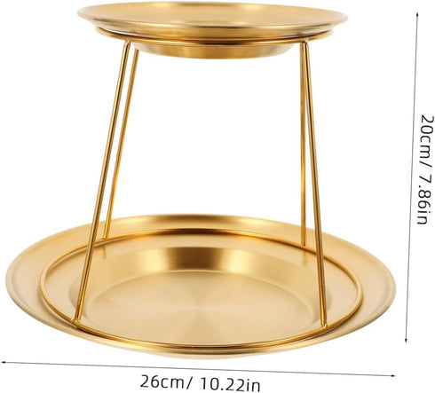 Double Layer Stainless Steel Seafood Display Rack Buffet Tray for Sashimi Oysters Fruit Desserts Stylish Space Saving