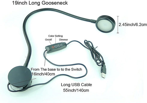 3 10 Dimmable QUANS Color Changeable Level Flexible Gooseneck Wall Mount Mounted Bedside Reading LED Light Lamp