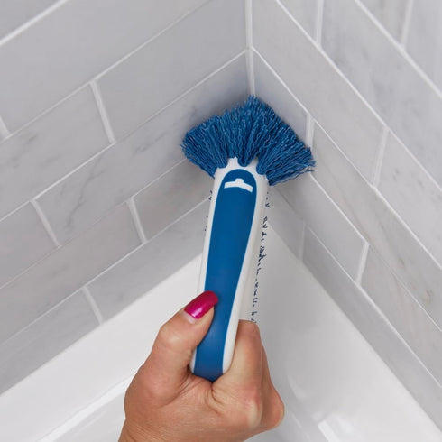 2-in-1 360-Degree Unger Grout and Corner Scrubber Brush Tool, Crevice Bathroom Cleaning Supplies for Showers, Door