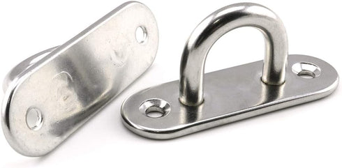 2-Pack M6 Ceiling & Wall Mount Hanging Hardware Fitting Set, 304 Stainless Steel Heavy Duty Strip Pad Eye Hook Plate +