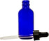 GreenHealth 2oz Cobalt Blue Glass Dropper Bottles, Pack of 2, Refillable, UV Protection