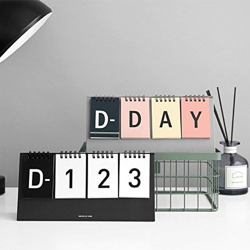 D-Day Perpetual Desk Calendar, D-Day Count Down Flip Calendar Desktop Easel Calendar, Spiral Bound Planner with