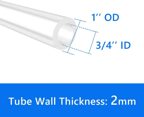 3/4" 1" (16.4 Quickun Pure Silicone Tubing, ID x OD High Temp Food Grade Tube Pure Silicone Hose Tube for Home Brewing