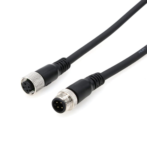 M12 A Coding 4 Pin Male to Female Actuator Sensor Electrical Signal Cable for Industrial Controls, Device Network