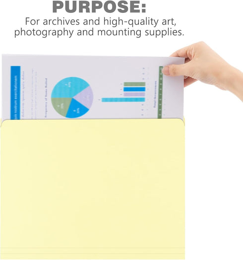 Lineco Archival Legal Size File Folders, Organize Important Documents, 9.5" x 14.75" with Full-Cut Tab, Pack of 50