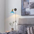 5.9ft Dimming 1 Pack Remote Control Lamp Macaron Blue Metal Wall Sconce Adjustable Angle Wall Lamp Lighting Fixture