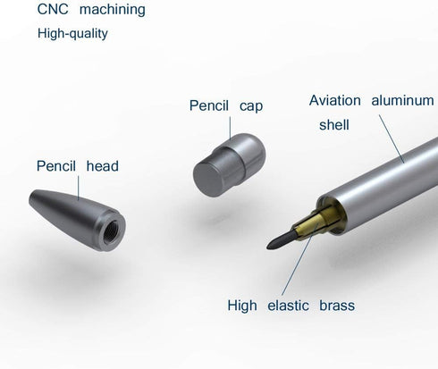 WSD 2.0mm Mechanical Pencil, Drawing Pencils, Sketch Pencils, Magnetic Control Pencil, 2B Silver Refills