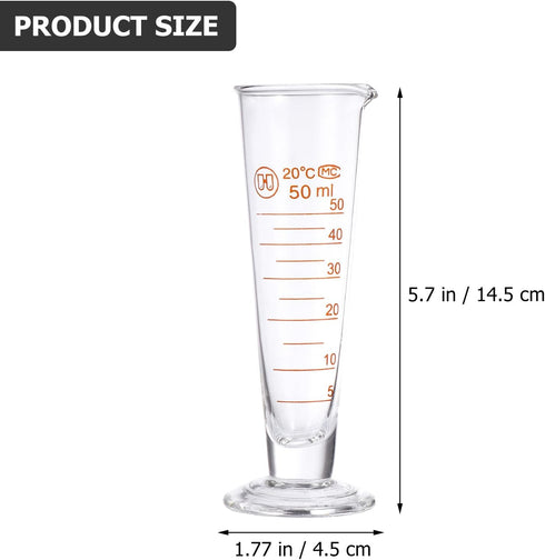 Lab Graduated Measuring Cup, Cup With Spout Wide Mouth Glass Beaker Liquid Dispenser Measuring Cylinder Experiment Tool for Science