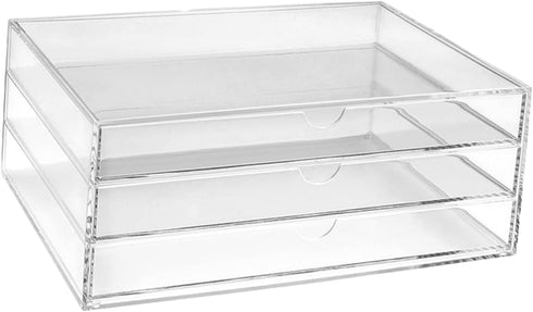 Hemobllo Clear Drawer Organizer Stylish Storage Case for Home Office and Cosmetic