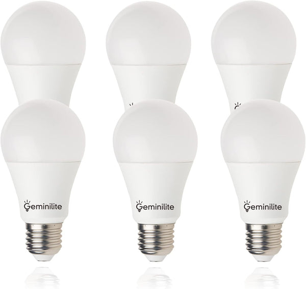 A19 LED Light Bulbs 100 Watt Equivalent, E26 LED Daylight White 5000K 13W Super Bright 1265 Lumen, Non-Dimmable, 6 Pack