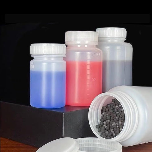 1000ml/34oz Plastic Lab Chemical Reagent Bottle Wide Mouth Secure Sample Sealing 2 Pcs