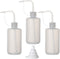 Hyber&Cara 3Pcs Safety Wash Bottle 250ml Plastic Squeeze Bottle with Cap, 1Pc Silicone Funnel for Lab, Plant Watering,