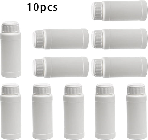 Othmro 10Pcs 100ml Plastic Bottles, Lab Cylindrical Chemical Reagent Bottles for Liquid Storage, Round Storage