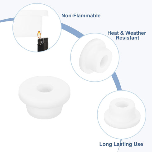 8Pcs Grommets 3/4"(19mm) 3/8"(10mm) Grommet uxcell Rubber Drill Hole, ID Hole Top Hat White Silicone Rubber Hole Plug