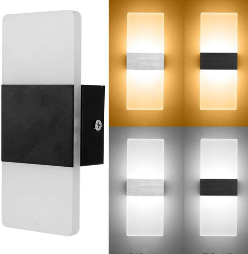 Gnc33Ouhen 3W Modern Rectangular Acrylic LED Night Light Wall Sconces Light, Bedside Decoration Lamp for Bedroom
