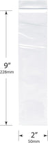 Plymor 2" x 9" Zipper Reclosable Plastic Bags, 2 Mil, Case of 1,000