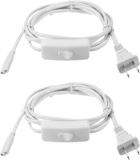PATIKIL T4 T5 T8 LED Tube Light Power Cord, 2pcs 1.8M/6FT Extension Cable with On Off Switch for LED Lamp