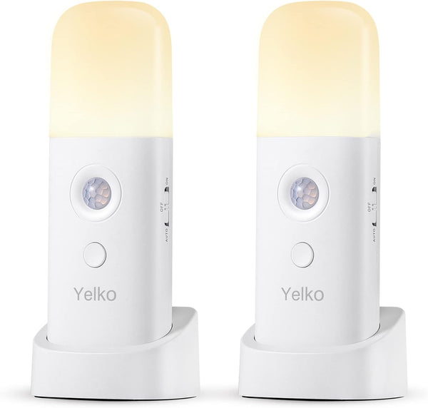 YELKO Motion Sensor Night Light, 2000mAh Rechargeable Night Lights Battery Powered, Portableimmable