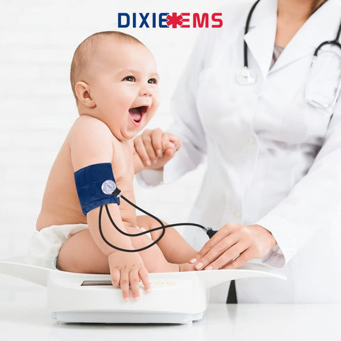 Dixie EMS Deluxe Infant Aneroid Sphygmomanometer Blood Pressure Set with Carrying Case and Cuff