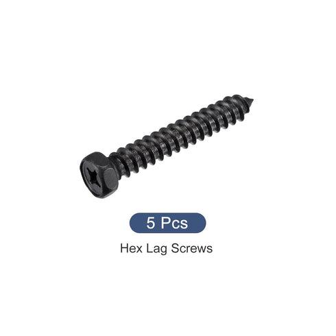 Hex Lag Screws (5/16" x 2") 5Pcs - Carbon Steel Phillips Self-Tapping Wood Bolts for Household Applications