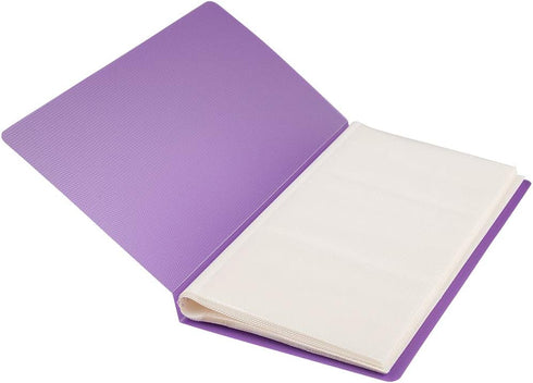 JAM PAPER Business Card Book - 72 Card Capacity, Wallet Size (4 x 7 1/4) - Purple, Sold Individually