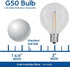 25 Pack G50 Bulbs, E17/C9 7 Novelty Lights Outdoor Patio Globe Replacement Clear, Intermediate Base, Watt