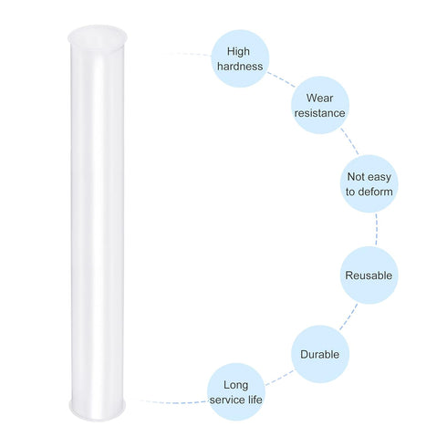 MECCANIXITY Clear Storage Tube, Small Plastic Round Tubing with Caps, Rigid Bottle Container 26x28x300mm/12 Inch for