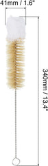 PATIKIL 13.4" Straw Cleaner Brush, Stainless Steel Natural Pig Bristle Wool Tip Pipe Wire Cleaning Brush with Hook for Lab Glass Supplies Flask Tube Water Bottles