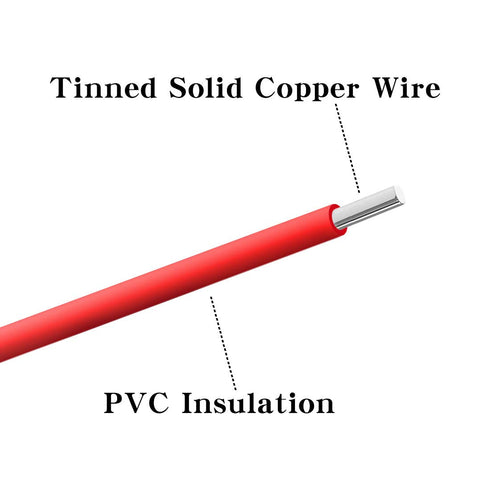 BNTECHGO 22 Gauge PVC 1007 Solid Electric Wire, Black, 100 ft, 22 AWG Hook Up Tinned Copper Wire