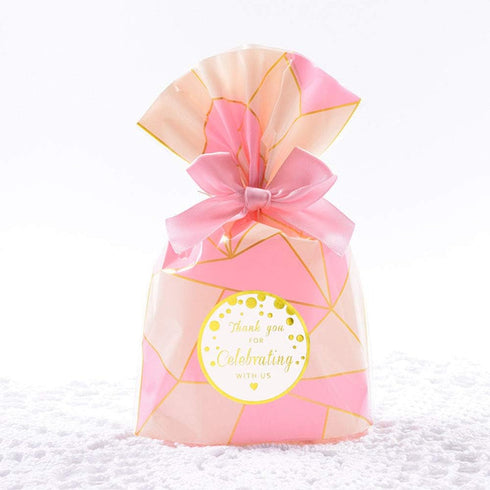 Thank You for Celebrating with Us Stickers, Round Circle Favor Gift Labels, Metallic Gold Ink, 50-Pack, 2 Inch