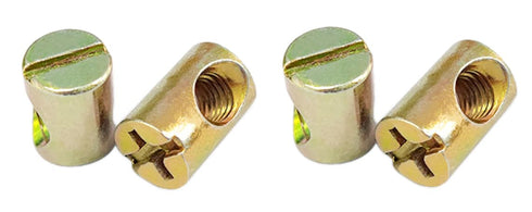 Jinshining 10Pcs Gold M6 Spring Loaded Barrel Nuts, Slotted Barrel Nuts Cross Dowels,
