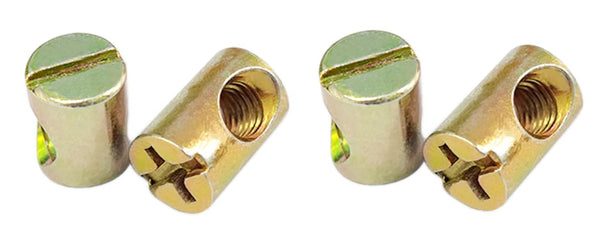 Jinshining 10Pcs Gold M6 Spring Loaded Barrel Nuts, Slotted Barrel Nuts Cross Dowels,