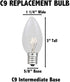 C9 Set 25 Bulbs 25' Novelty Lights Multi Hanging Ceramic Christmas String Lights - Retro Fit Traditional Indoor/Outdoor