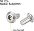 uxcell M3x6mm Machine Screws, Hex Socket Round Head Screw, 304 Stainless Steel Fasteners, 50pcs
