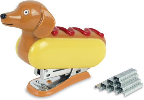 Mini Stapler for Kids, Novelty Hotdog Desktop Stapler with 1000PCS Staples, 12 Sheets Capacity