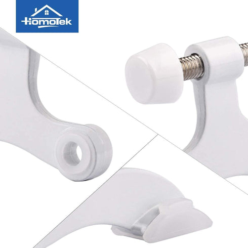 HOMOTEK 36 Pack Hinge Pin White Door Stopper, Adjustable Deluxe Heavy Duty Door Stopper 2-1/2"x1-3/4” with White Rubber