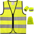 Hi Vis Kids Safety Vest with 2 Reflective Bands & Bag, Toddler Construction Vest for Cycling & Running