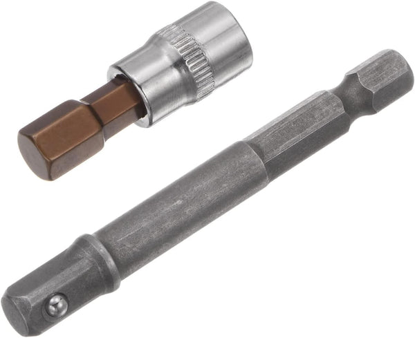 uxcell H8 Hexagon Bit Socket, 1/4" Square Drive CR-V Sockets with S2 Steel Bits 1.5" Length Power Drill Adapter