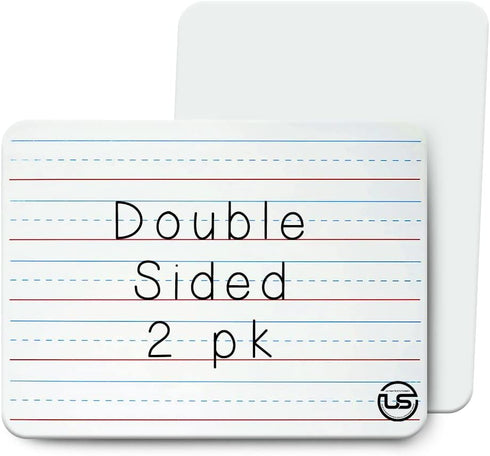 Small White Dry Erase Board for Kids, 2pk Double Sided Lapboard, Ideal for Homeschool Supplies, Office, Classroom