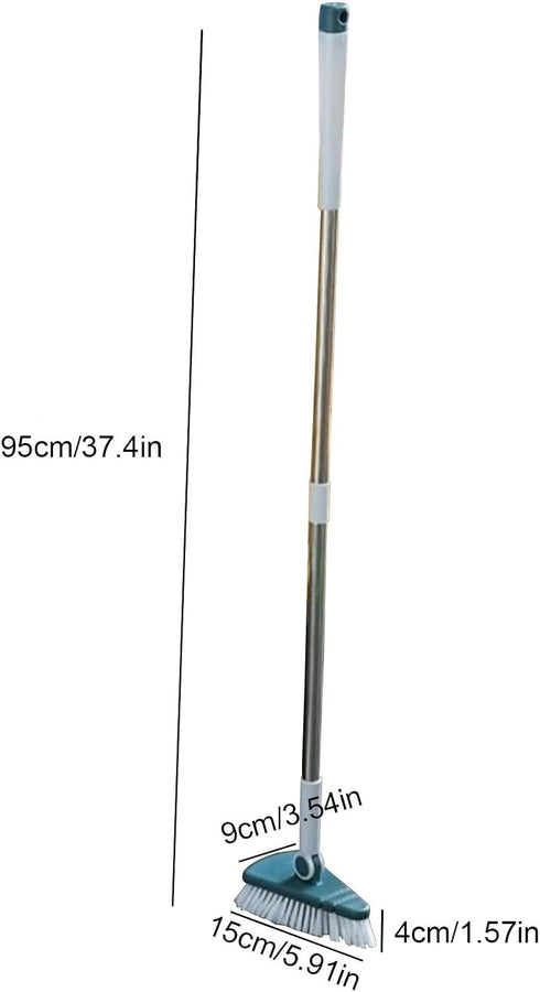 37" Tub Cleaner Brush with Long Handle, Extendable Tub Scrubber with Locking Head, No Scratch Shower Cleaning Brush