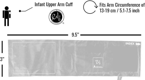 Set Bulb, EMI Infant Sized Aneroid Sphygmomanometer Blood Pressure Monitor with Gauge, and Infant-Size Cuff. Includes