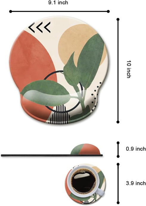 HOPONY Ergonomic Mouse Pad with Wrist Support Gel Rest, Comfortable for Computer and Laptop, 9 x 10 in Modern Abstract