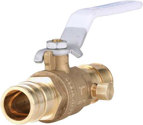 LFFBV-PEX-F1960 1" 2-Piece F1960 Watts Series Lead-Free Full Port Chrome-Plated Brass Ball Valve with PEX Ends