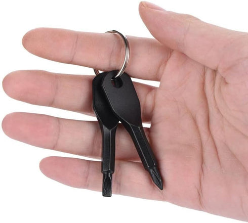 8Pcs Portable Keychain Screwdriver Set, Mini Pocket Key Chain Phillips Slotted Head Screwdriver