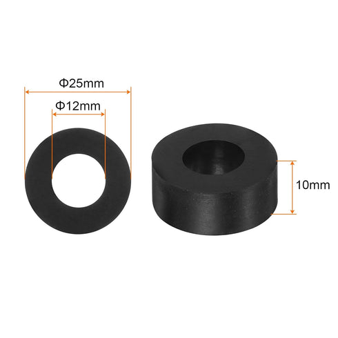 8pcs Rubber Spacer 1 Inch OD 0.47 Inch ID 0.4 Inch Thick Neoprene Round Anti Vibration Isolation Pads Isolator Rubber Washers Bushings for Home Cars Boat Accessories, Black