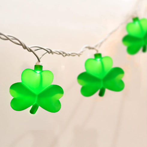8.5Ft Shamrock String Lights, St. Patrick's Day Decoration Lights with 10 Green