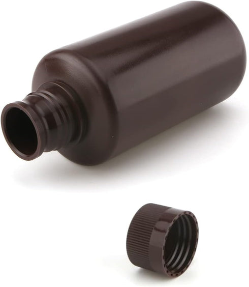 Bettomshin 1Pcs Plastic Lab Chemical Reagent Bottle, 500ml Small Mouth Sample Sealing Liquid Storage Container Brown