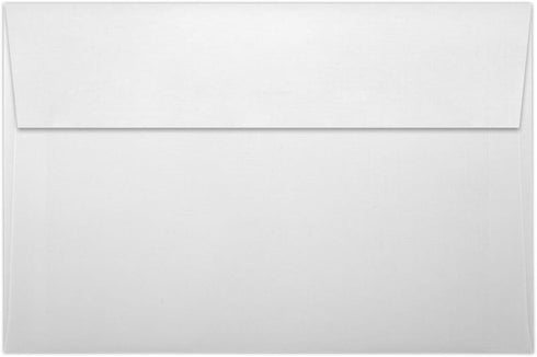 LUXPaper A9 Invitation Envelopes | White Linen | 5 3/4" x 8 3/4" | 80lb. Text | 50 Qty | Peel & Press