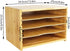 File Organizer with 3 Adjustable Shelves, Bamboo Document Letter Tray for Desktop Office Home Study Workstation Desk