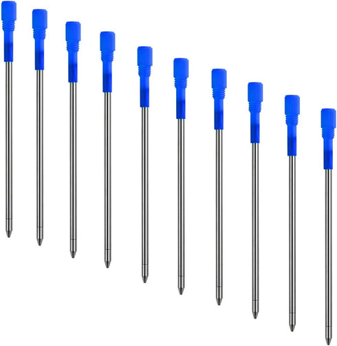 DUNBONG Black and Blue Ink Pen Refills, Replacement Metal Ballpoint Refill 3.2 in for Big Diamond or Crystal Pen, Pack